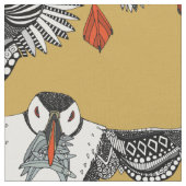 ニシツノメドリの金ゴールド ファブリック (クローズアップ)