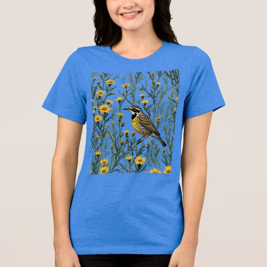 ニシノハラヒバリのイラスト 1 トライブレンドＴシャツ (正面)