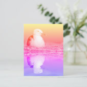 ニシンのカモメで水に大きく反射 ポストカード (スタンド正面)