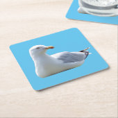 ニシンのカモメ日光浴コースター スクエアペーパーコースター (アングル)