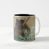 ニシンの網1885年(キャンバスの油) ツートーンマグカップ (正面右)