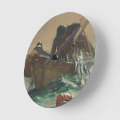 ニシンの網1885年(キャンバスの油) ラウンド壁時計 (傾斜)