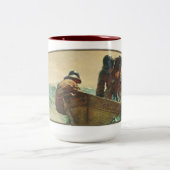 ニシンの網-陶磁器15oz。 マグ (中央)