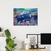 ニシン・グート港、1925年N. C. Wyeth著 ポスター (ホームオフィス)