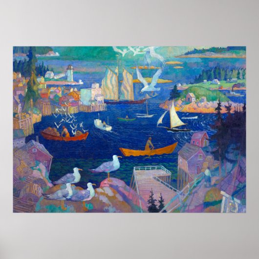 ニシン・グート港、1925年N. C. Wyeth著 ポスター (正面)
