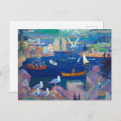 ニシン・グート港、1925年N. C. Wyeth著 ポストカード (正面/裏面)