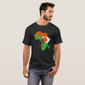 ニジェールニゲリエン国旗アフリカの地図エスニック伝統ブラ Tシャツ (正面フル)