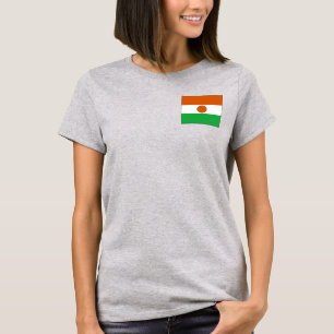 ニジェール国旗と地図dk Tシャツ