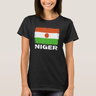 ニジェール国旗のサポートニゲリエン人女性男性 Tシャツ