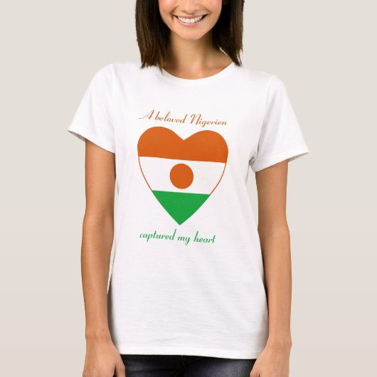 ニジェール国旗スウィートハートTシャツ Tシャツ (正面)