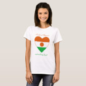 ニジェール国旗スウィートハートTシャツ Tシャツ (正面フル)