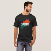 ニジェール国旗地図の概要 Tシャツ (正面フル)