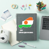 ニジェール国旗魅力的の愛国地図 シール (iPadカバー)