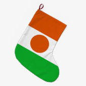 ニジェール国旗（アフリカ国） ラージクリスマスストッキング (正面 (吊り時))