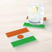 ニジェール国旗 ガラスコースター (アングル)