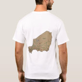 ニジェール国旗+地図+テキストTシャツ Tシャツ (裏面)