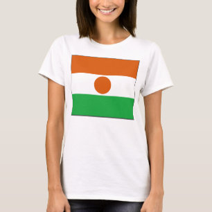 ニジェール国旗x地図Tシャツ Tシャツ
