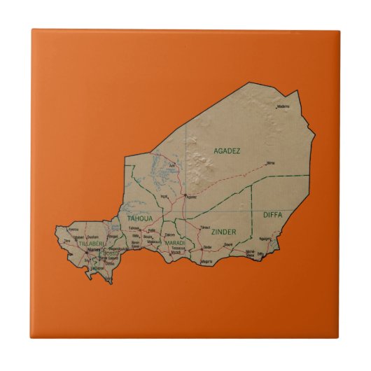 ニジェール地図タイル タイル (正面)