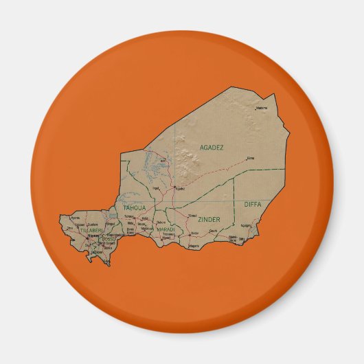ニジェール地図マグネット マグネット (正面)