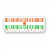 ニジェール製 - バーコード国旗ステッカー シール (正面)