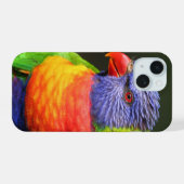 ニジハシインコ iPhone 15ケース (裏面横)