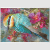 ニジハチドリ 鳥 トロピカル フラワー デコパージュ 薄葉紙 (正面)