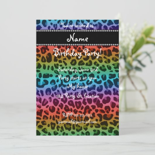 ニジパーソナライズされたョウの紋様 招待状 (スタンド正面)