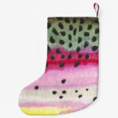 ニジマスが釣り人を捕まえる スモールクリスマスストッキング (裏面)