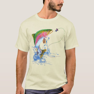 ニジマスのはえの魚釣り Tシャツ