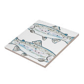 ニジマスのスケッチ タイル (側面)