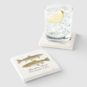 ニジマスの大理石のコースター ストーンコースター (横)