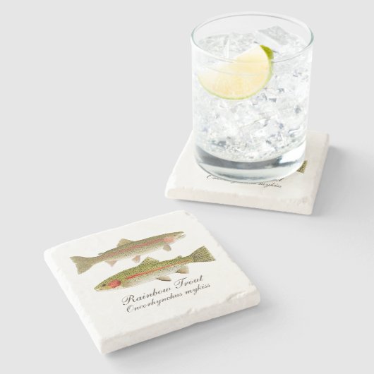 ニジマスの大理石のコースター ストーンコースター (横)