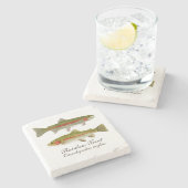 ニジマスの大理石のコースターII ストーンコースター (横)