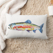 ニジマスの装飾用クッション ランバークッション (ブランケット)