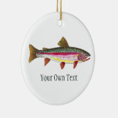 ニジマスの釣り、釣り、魚類学 セラミックオーナメント (右)