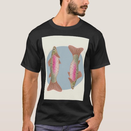 ニジマスの魚のイラスト Tシャツ (正面)