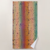 ニジマスの魚の皮のおもしろい斑点パターン ビーチタオル (正面)