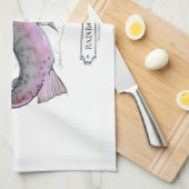 ニジマスの魚、贅沢なfernandes キッチンタオル (四つ折り)