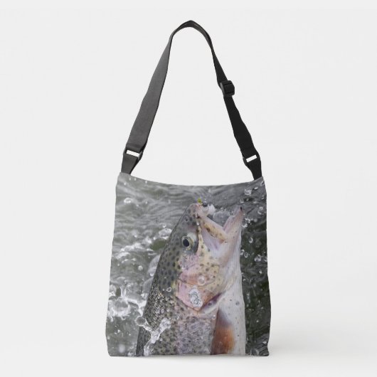 ニジマスは餌を取ります クロスボディバッグ (正面)