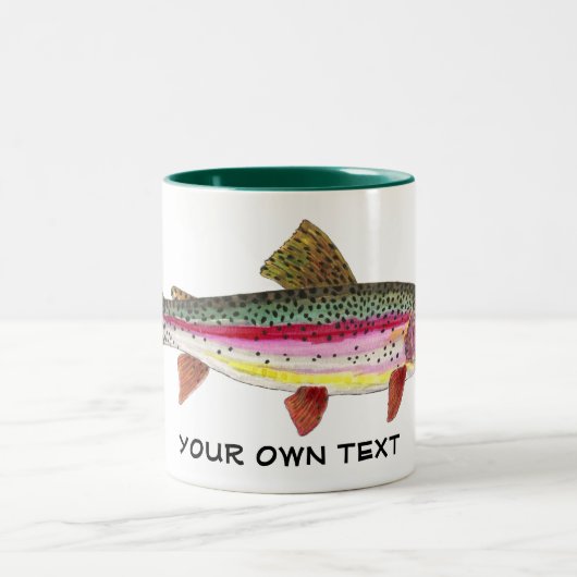 ニジマスフライ釣魚魚類学アングラーズ ツートーンマグカップ (中央)