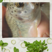 ニジマス写真 キッチンタオル (折り畳み)