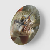 ニジマス写真 ラウンド壁時計 (傾斜)