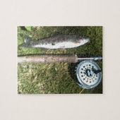 ニジマス及びフライフィッシングリール ジグソーパズル (横)