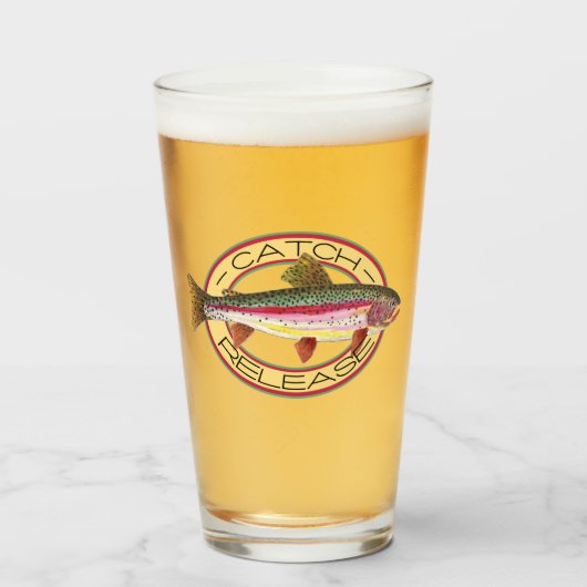 ニジマス漁師の釣獲と解放 タンブラーグラス (ドリンク正面)