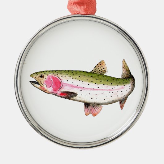 ニジマス釣り メタルオーナメント (正面)