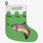 ニジマス釣り ラージクリスマスストッキング (正面)
