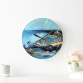 ニジマス釣り ラージ壁時計 (ホーム)