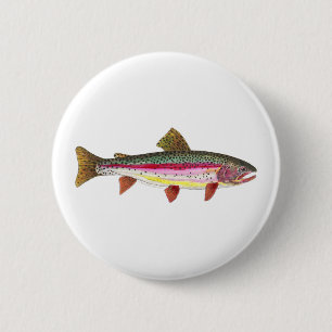 ニジマス魚 缶バッジ