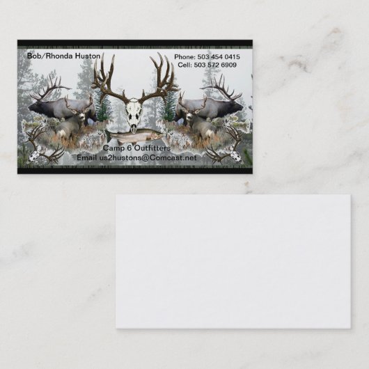 ニジマス2を持つキャンプ6の装身具商 名刺 (正面/裏面)