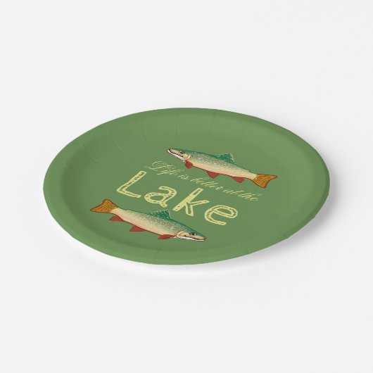 ニジマス|の緑の生命は湖でよりよいです ペーパープレート (アングル)